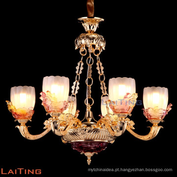 Lustre de vela de ouro cobre lustre de vidro murano 88715